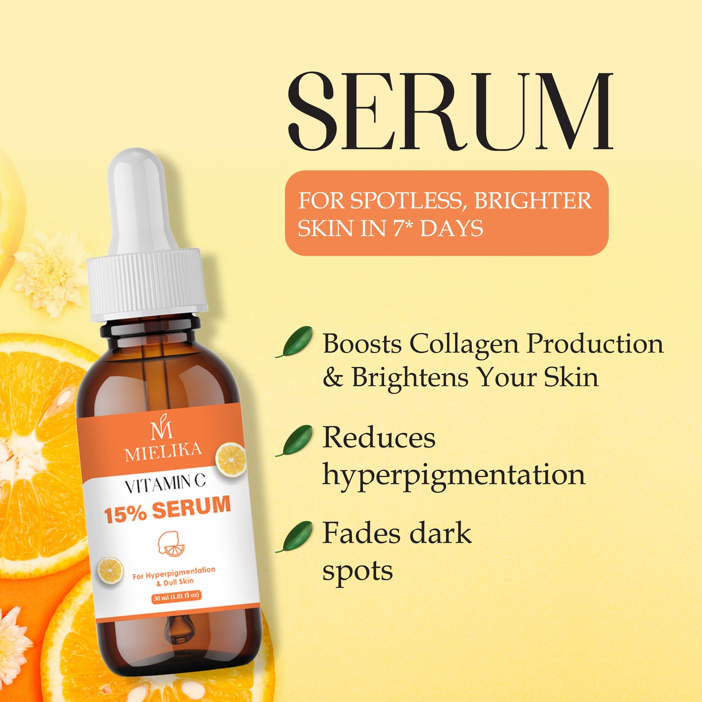 Vitamin C Face Serum for Glowing Skin | Brightening & Anti-Aging Serum with Hyaluronic Acid & Vitamin E | Fades Dark Spots, Evens Skin Tone, Reduces Fine Lines | For Men & Women – 30ml