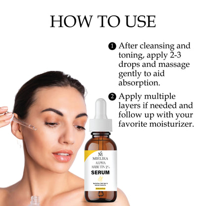 Alpha Arbutin Serum for Skin Brightening | Dark Spot Remover | Even Skin Tone & Radiance | Lightweight, Fast Absorbing Face Serum