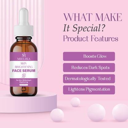 Skin Brightening Serum with Vitamin C, Niacinamide & Hyaluronic Acid | Dark Spot Corrector | Evens Skin Tone | Hydrating Face Serum for Radiant & Glowing Skin – 30ml