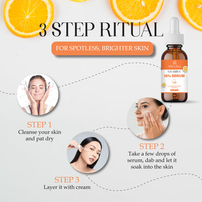 Vitamin C Face Serum for Glowing Skin | Brightening & Anti-Aging Serum with Hyaluronic Acid & Vitamin E | Fades Dark Spots, Evens Skin Tone, Reduces Fine Lines | For Men & Women – 30ml